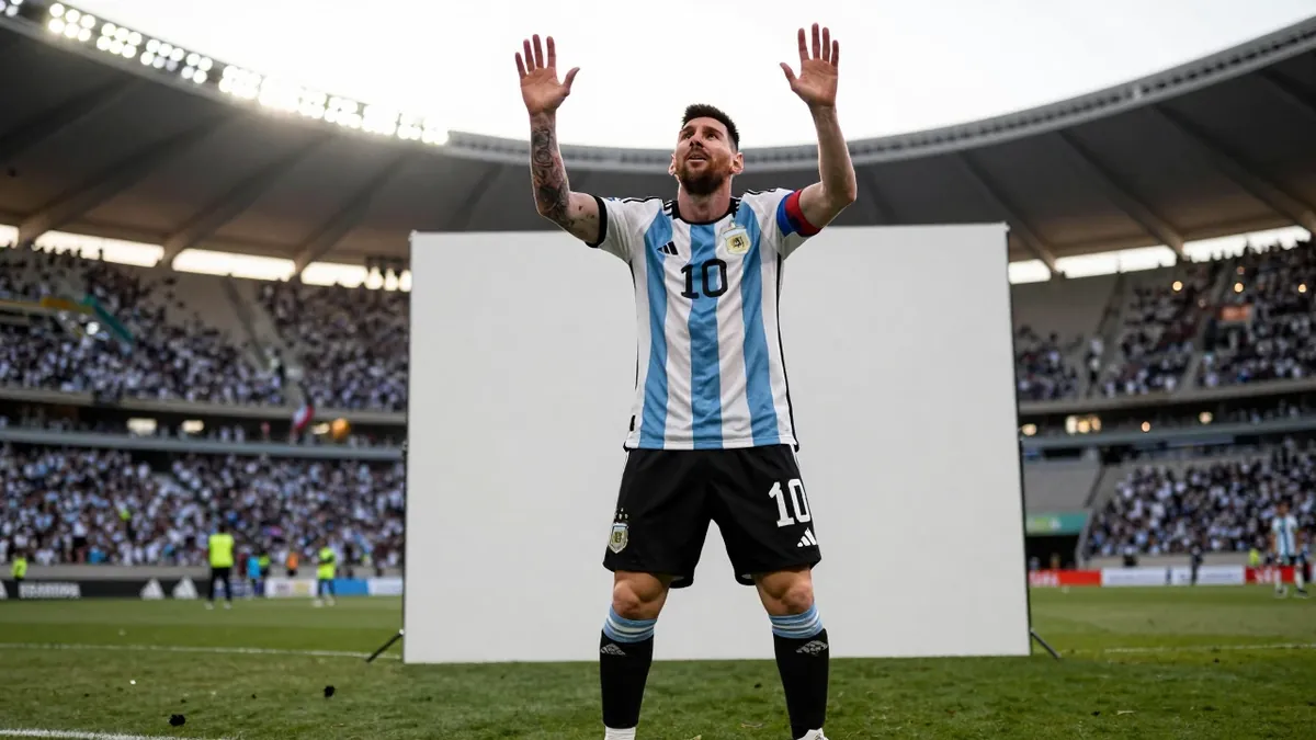 Lionel Messi mostró la camiseta con la que jugará su último partido con Argentina, el 6 de octubre ante Benín, en un...